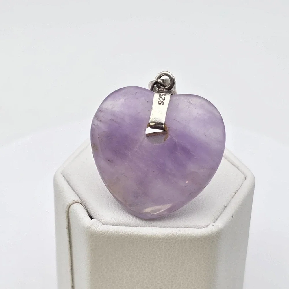 Vintage BOMA Amethyst Heart Pendant 925 Sterling‎ Silver Signed FREE $HIPPING!!